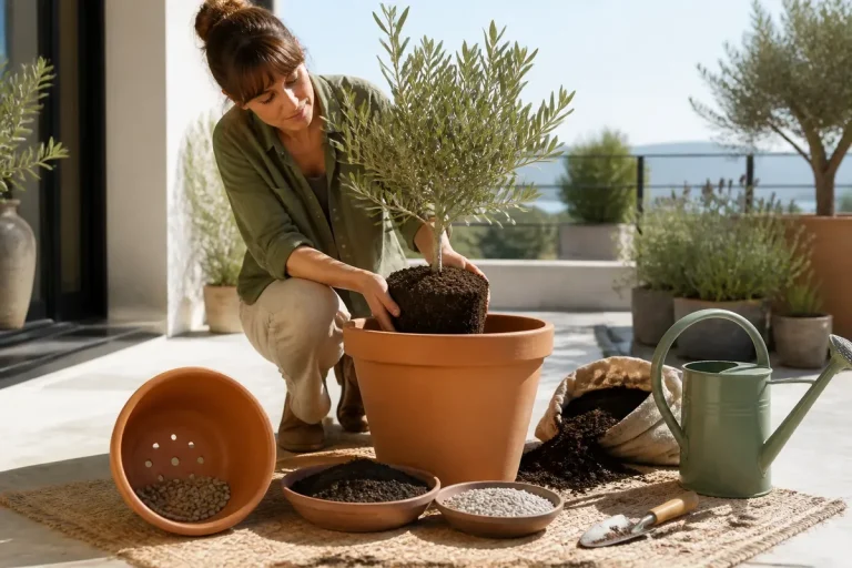 Olivier en pot : plantation et entretien en 2026 pour garder un arbre sain toute l’année